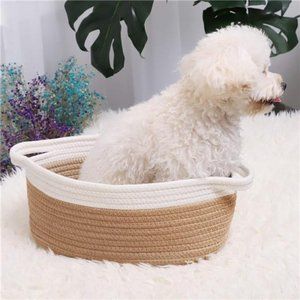 Small Woven Basket 12"x 8" x 5" Cute Rope Room Shelf Storage Basket
